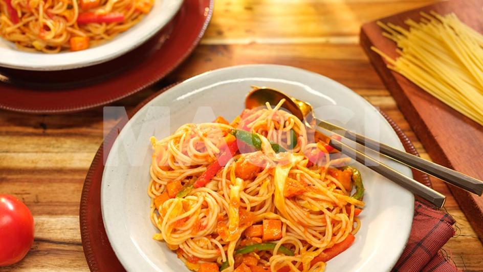 Spaghetti jollof au gras